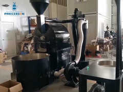 Roaster de café personalizado negro de 30 kg, control de un botón con pantalla táctil PLC