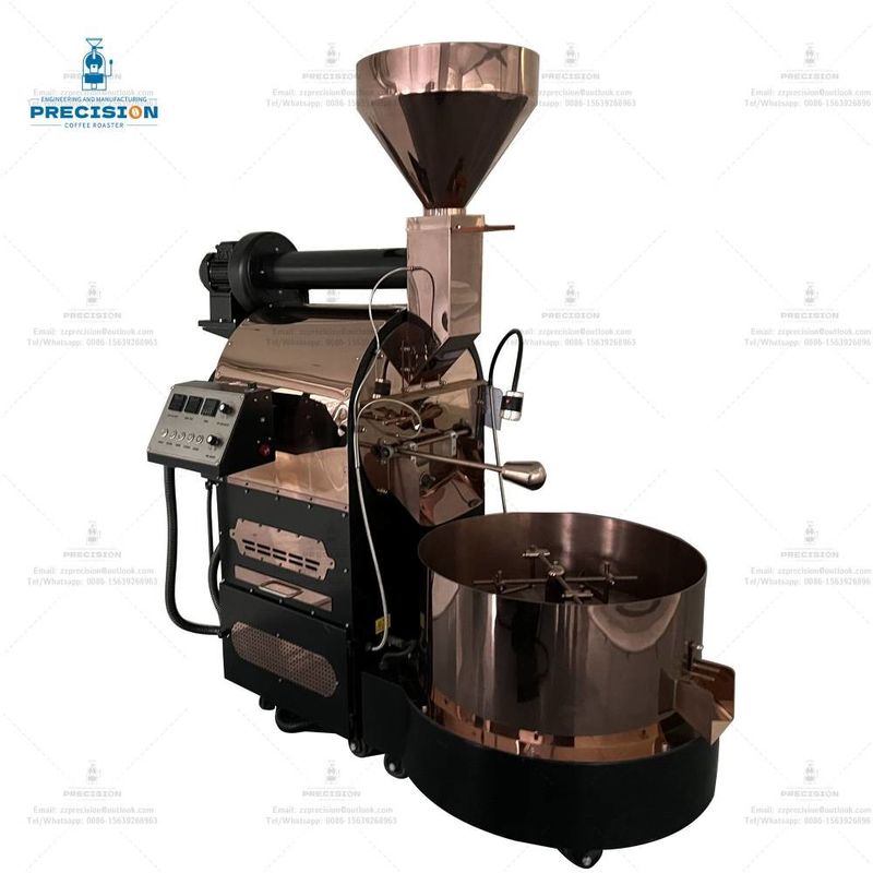 Máquina de tostador de café de precisión comercial con carcasa de tambor de acero inoxidable color