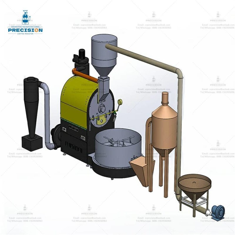 Máquina para tostar café industrial para la producción a gran escala Sistema de tostado de café