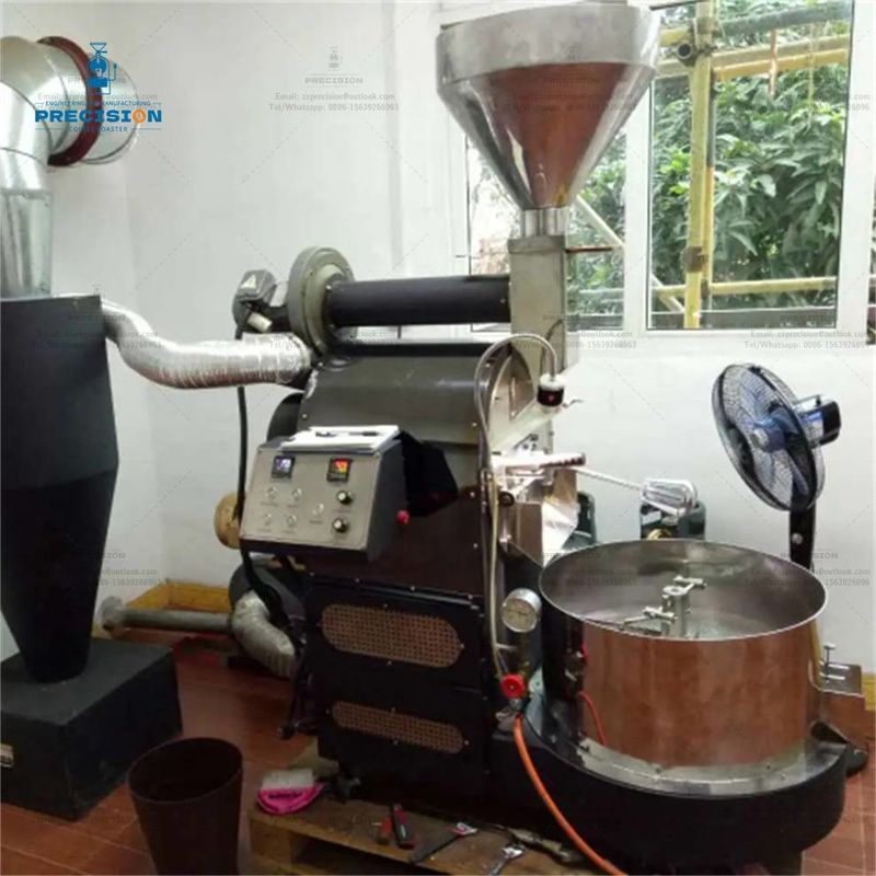 Batería de acero inoxidable de doble capa de quemador múltiple 5Kg 10Kg 15Kg 20Kg Máquina de tostado de café de frijoles