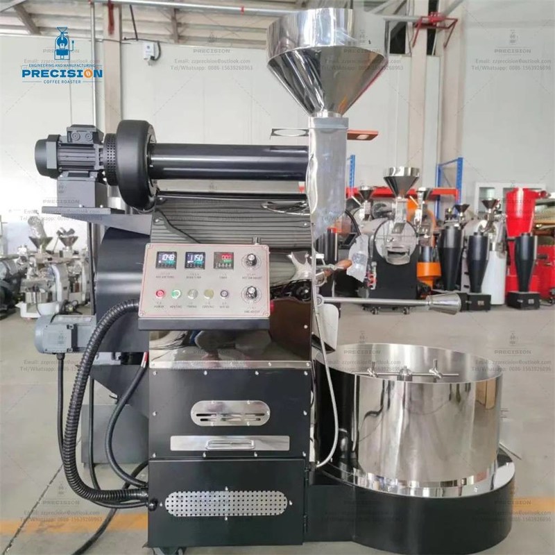 Máquina de tostado de tambor de acero inoxidable de doble capa 5Kg 10Kg 15Kg Multi-Burner Roaster de café de frijoles