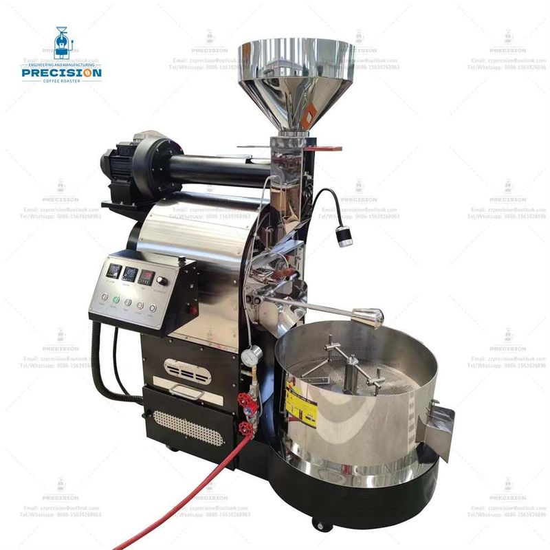 Capacidad del lote de 1 a 7 kg y tiempo de tostado de 12 a 15 minutos